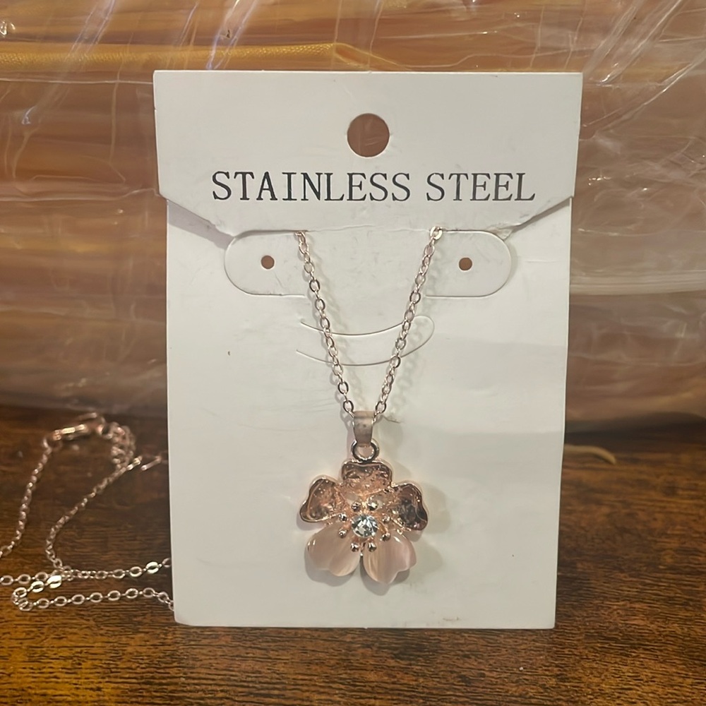 Cherry Blossom Branch Pendant Necklace Earrings Stud Set for Women Girls